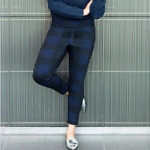 MELISSA MCCARTHY SEVEN7 Checkered Pants Navy Plaid Size 3X NEW